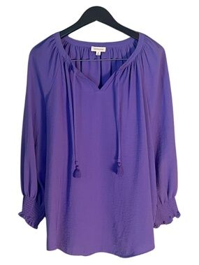Westmark Poet Blouse | Iris Purple | Smocked Sleeves | X-Large
